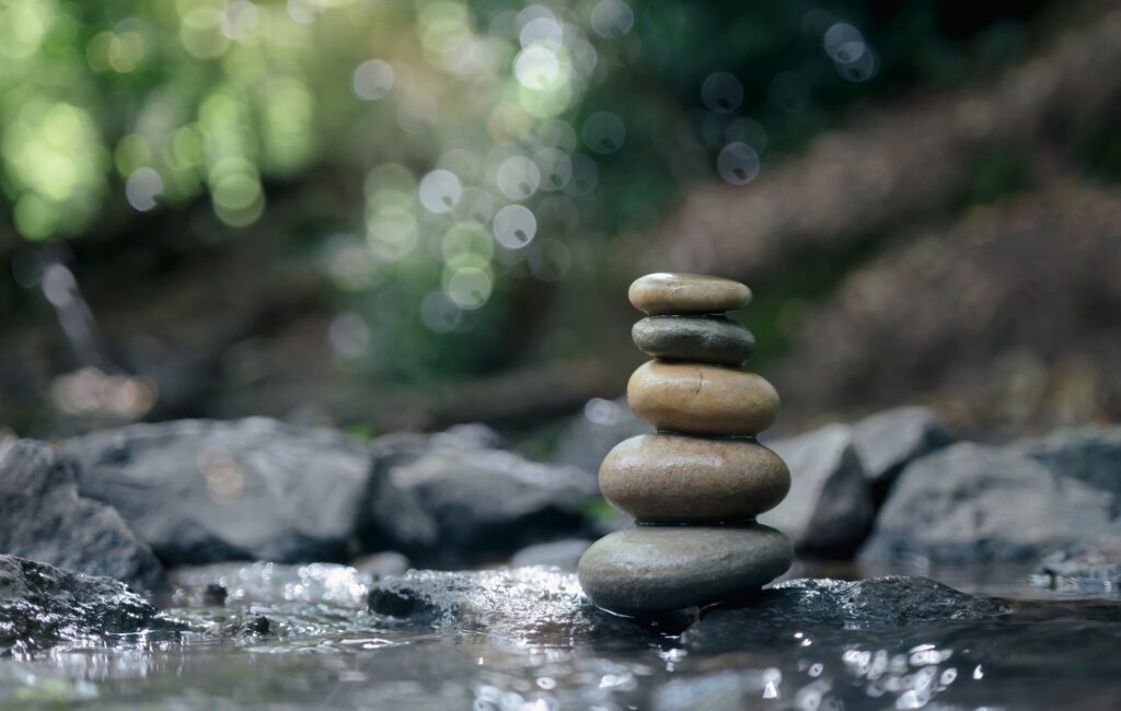 Stack of zen stones,pebble rocks stacked